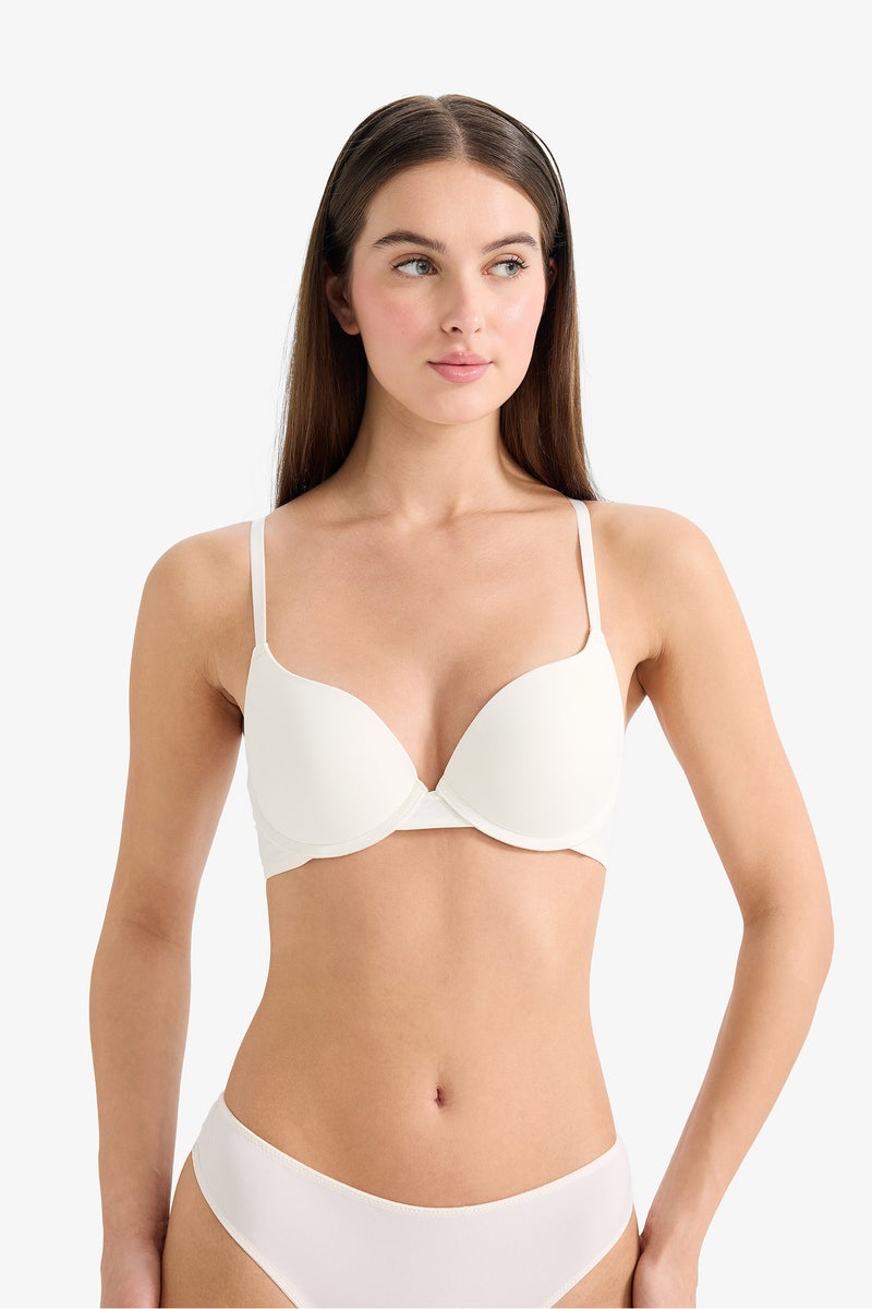 DeFacto Beige Woman Micro Covered Half Padded Underwired T-Shirt Bra Casual - Image 3
